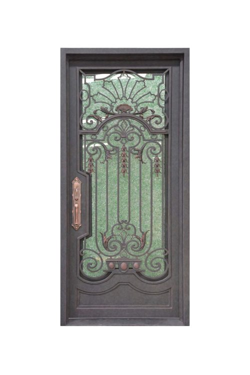 Belle Époque Wrought Iron Single Door – Ornate and Elegant Ironwork