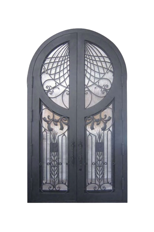 Basket Weaver Double Iron Door – Organic Ironwork with Elegant Arch