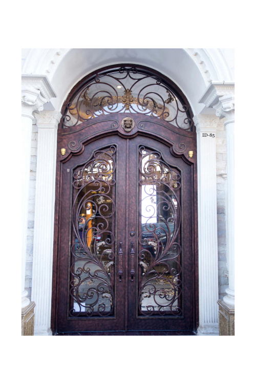 Florentine Scroll Double Iron Door – Custom Ironwork with Rustic Detailing
