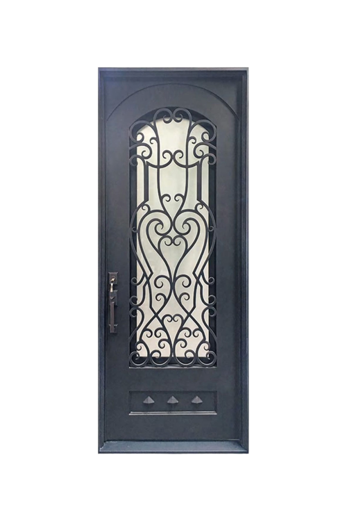 Castile Single Iron Door – Regal Symmetry and Custom Ironwork