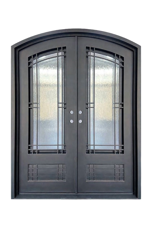 Windsor Lane Double Iron Door – Stately Arch Iron Design for Grand Entrances