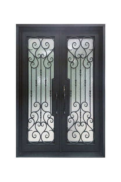Imperial Bloom Double Iron Door – Botanical Ironwork with Handcrafted Elegance