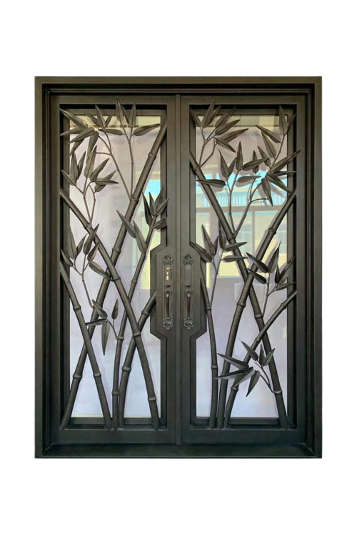 Bamboo Grove Double Iron Door – Organic Bamboo-Inspired Design in Custom Ironwork